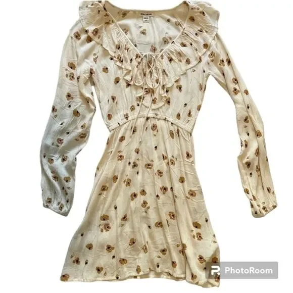 Billabong Women's Take Away Floral Ruffle Balloon Sleeve Dress size Small - Picture 2 of 3
